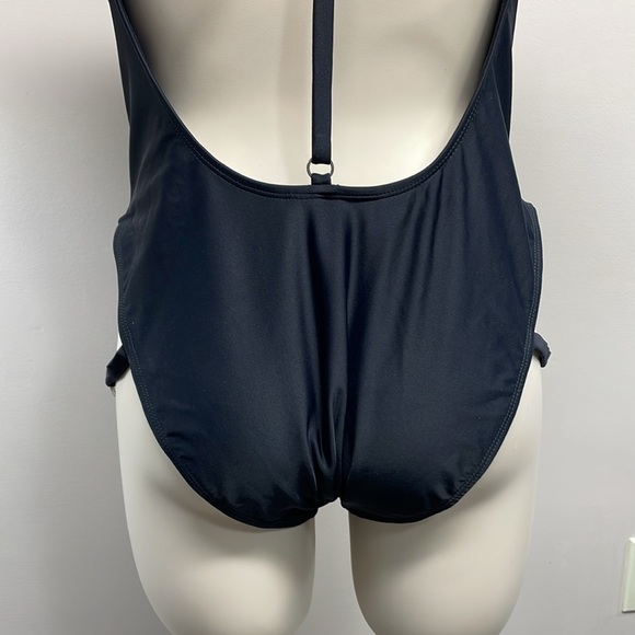 NWT Adore Me One Piece Swimsuit Black Strappy Silver Metal Ring Style #ADM54 L - Picture 7 of 14